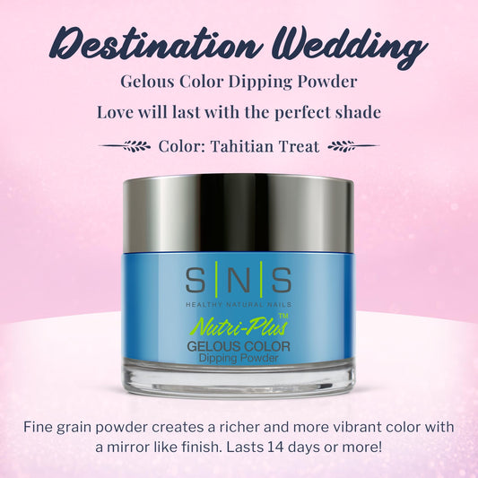 SNS Nail Dip Powder Tahitian Treat swatches display rich pigment and subtle shine.