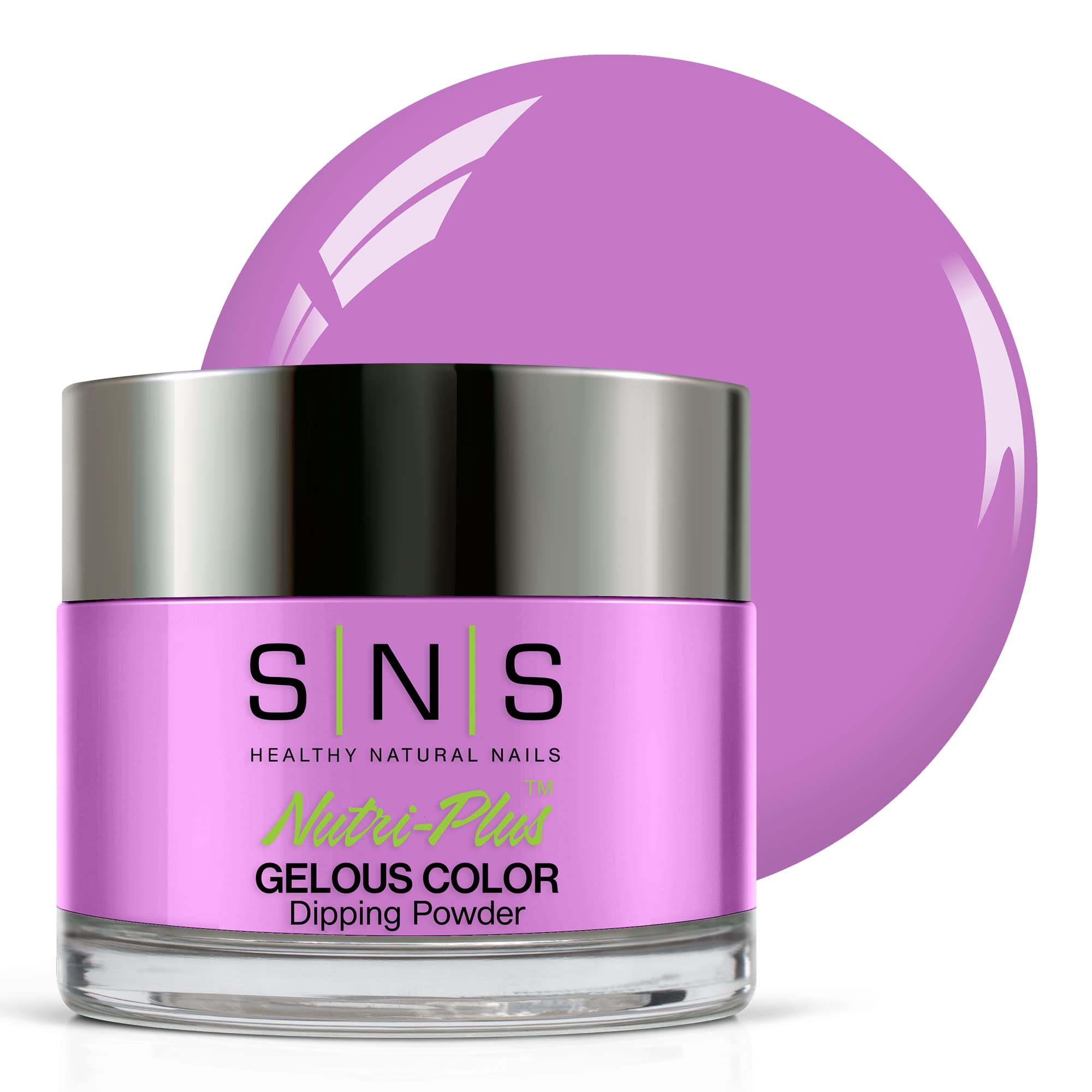SNS Nail Dip Powder Taro Boba jar shows vibrant purple color with long-lasting wear