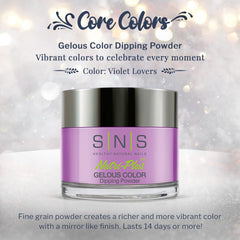 SNS Violet Lovers color swatch reveals lavender and cream tones