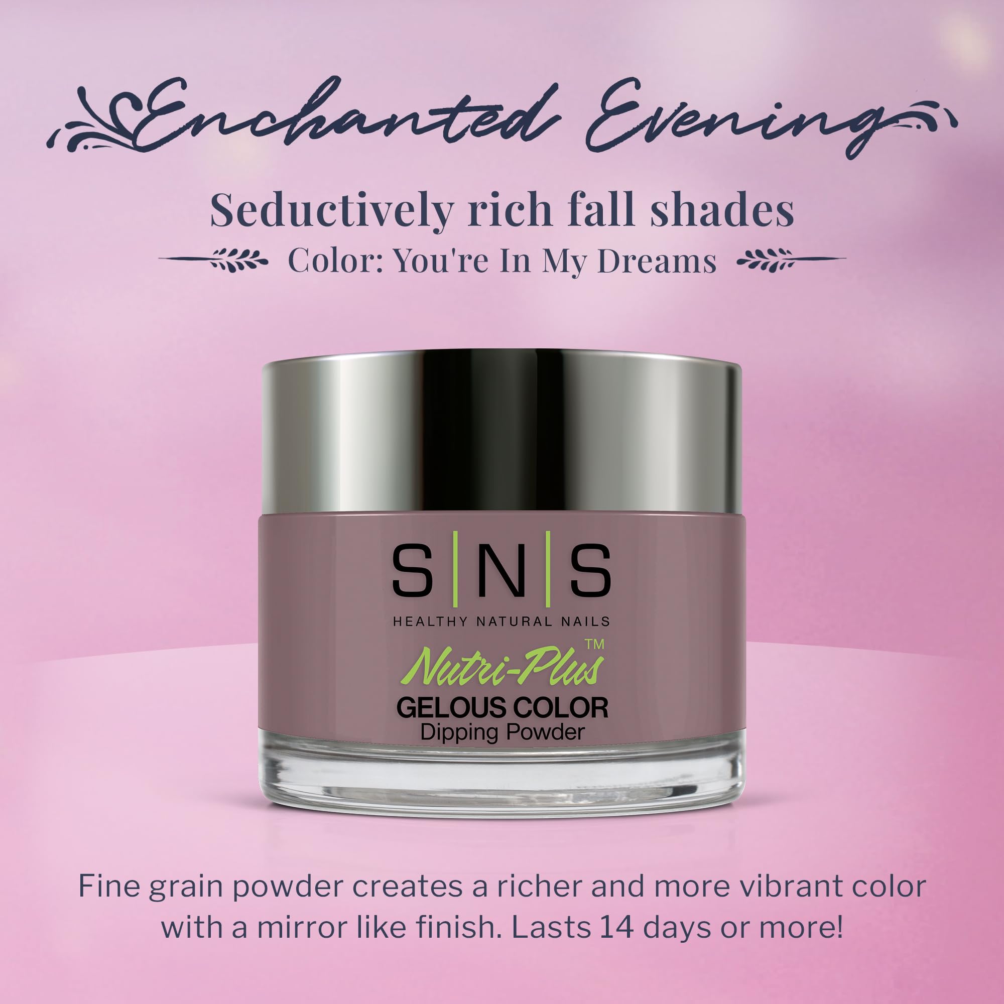 SNS Nails You're In My Dreams on nails displaying salon-like lavender finish