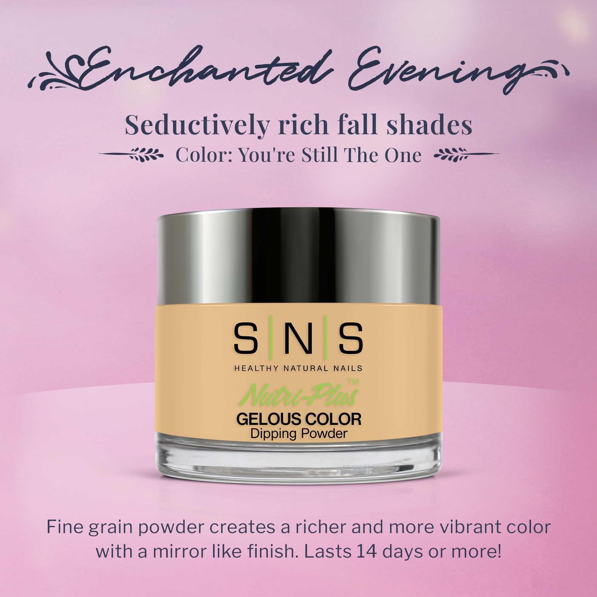 Close-up of SNS You're Still The One dip powder jar in natural nude tone