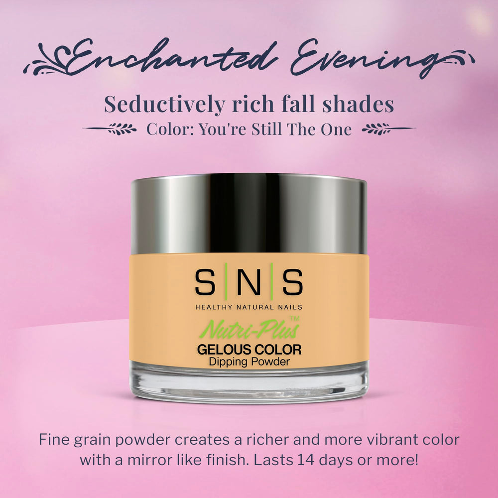 Close-up of SNS You're Still The One dip powder jar in natural nude tone
