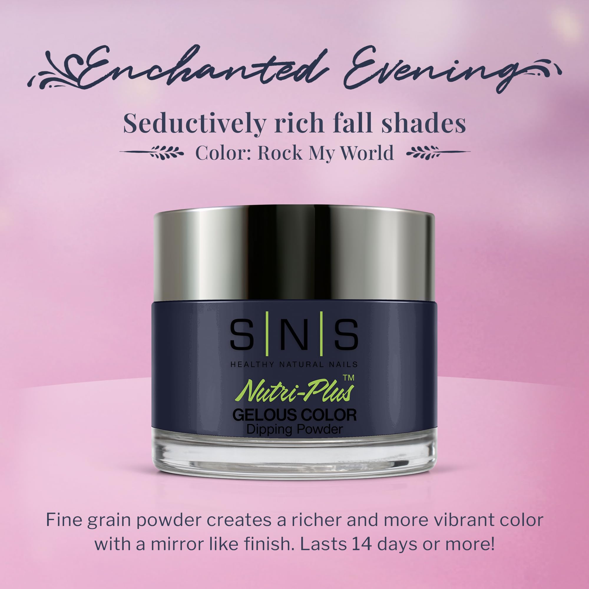 SNS Nail Dip Rock My World swatch on nail demonstrates rich color payoff