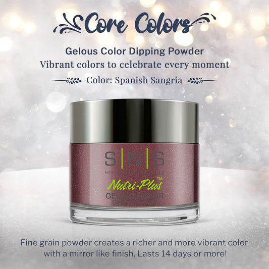 SNS Nail Dip Spanish Sangria swatch reveals warm brown mauve shade