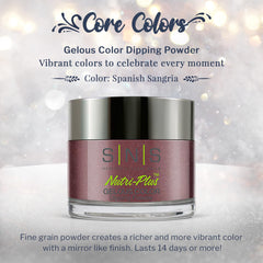 SNS Nail Dip Spanish Sangria swatch reveals warm brown mauve shade