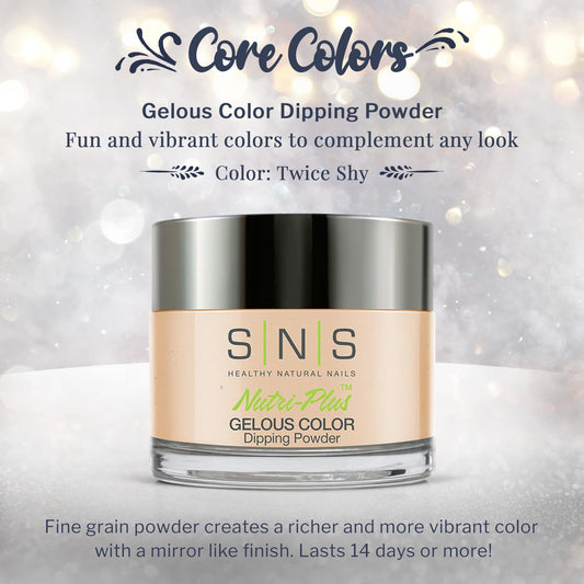 SNS Nail Dip Twice Shy nude nails with casual chic look