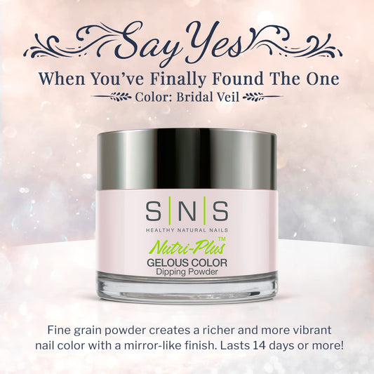 SNS natural nude dip powder close-up highlighting rich pigment and smooth application.