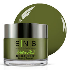 SNS Olive New York dip powder swatches show rich moss green hues for a salon-style look at home.