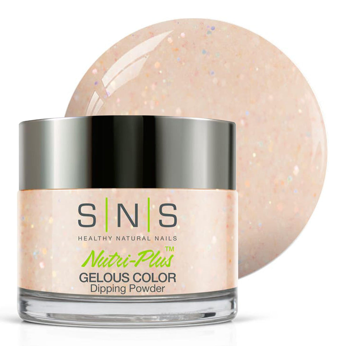 SNS Pixie Dust bottle with pink glitter for long-lasting salon-ready color