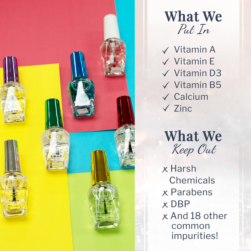 Packaging of SNS SenShine Gel Top Coat highlighting 0.5 oz size.