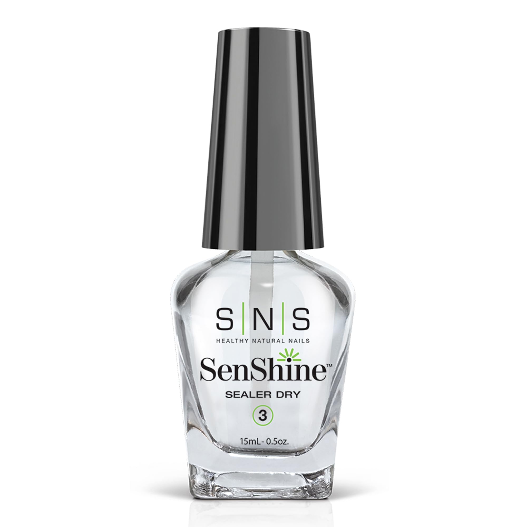 SNS SenShine Sealer Dry bottle close-up for a smooth finish