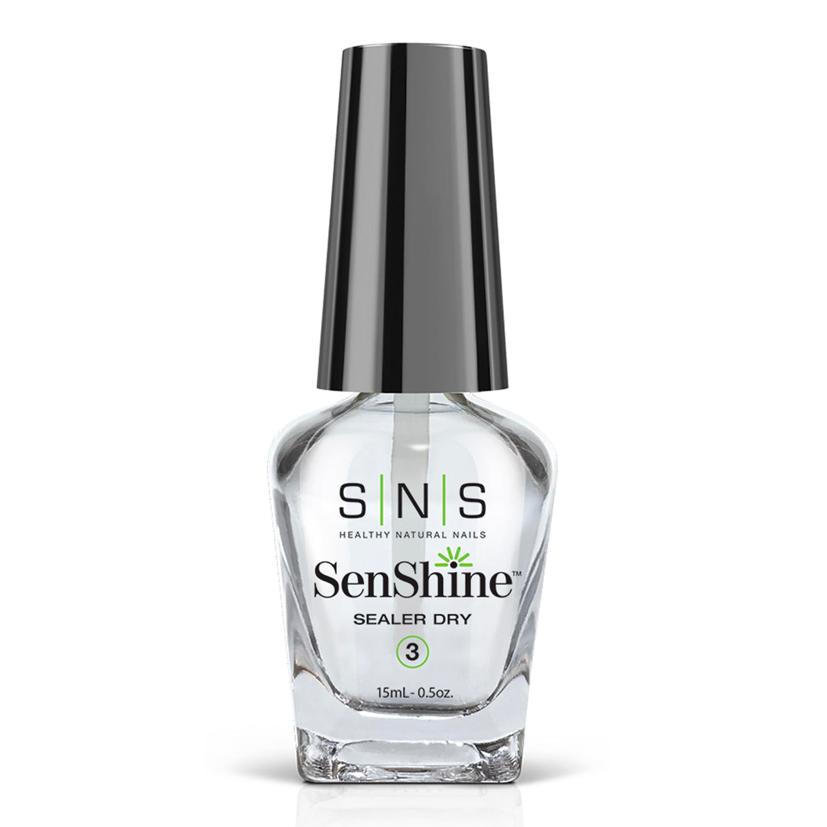 SNS SenShine Sealer Dry bottle close-up for a smooth finish