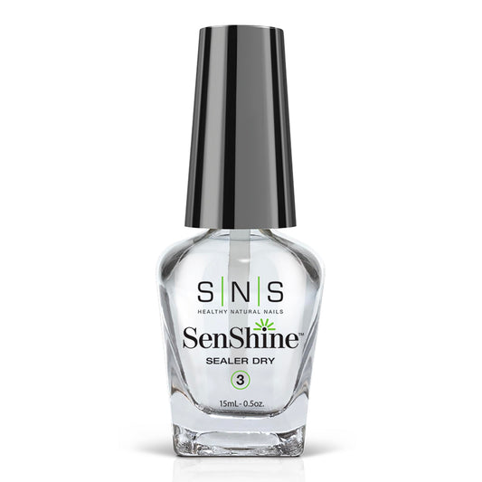 SNS SenShine Sealer Dry bottle close-up for a smooth finish