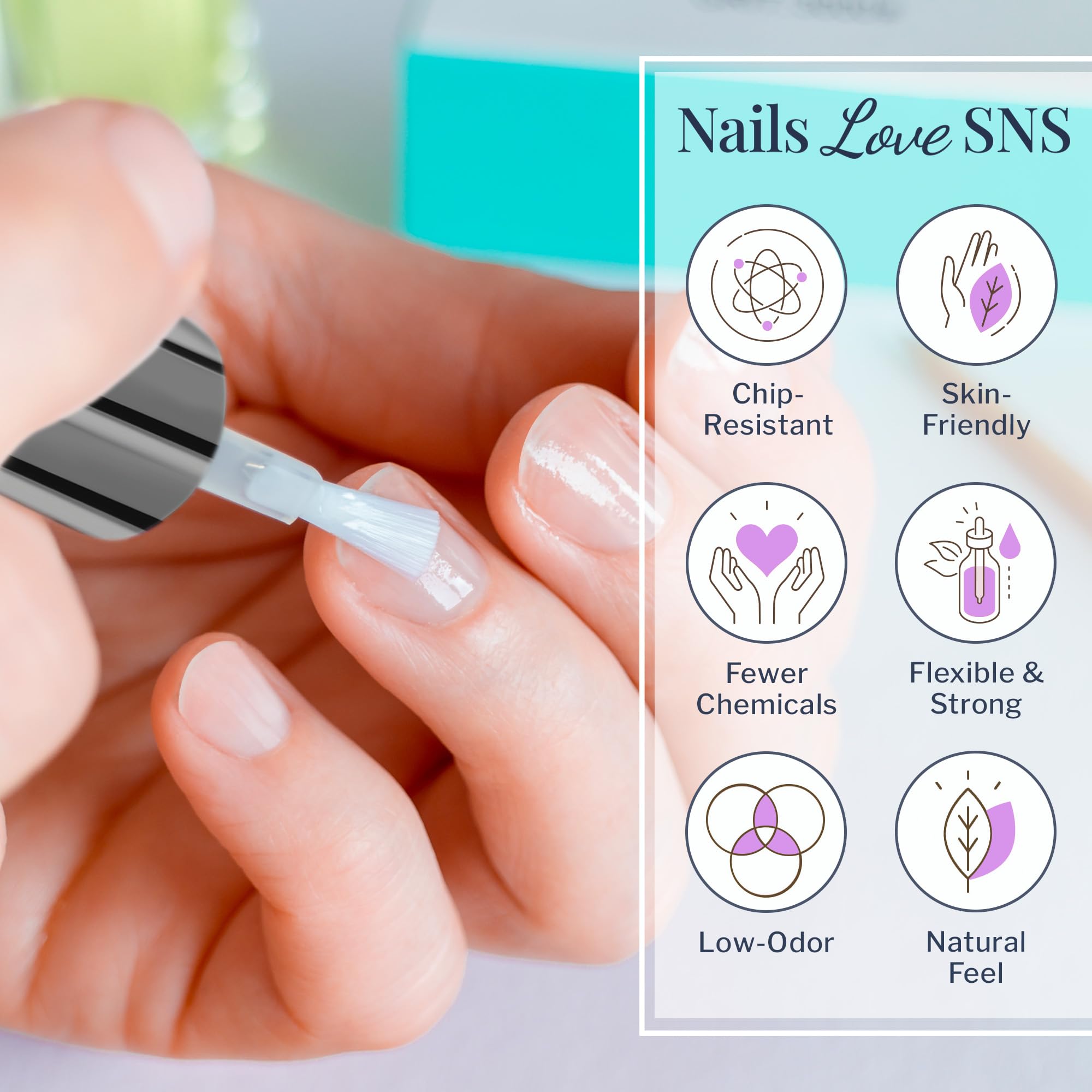 SNS SenShine Sealer Dry mirror finish on sealed manicure