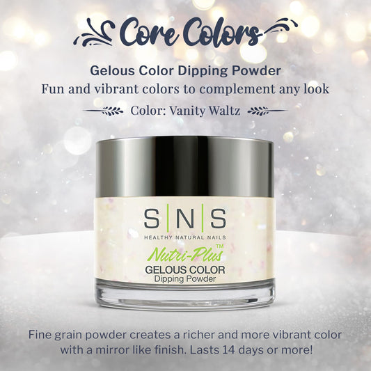 SNS Vanity Waltz nails application closeup shows easy at-home salon results.