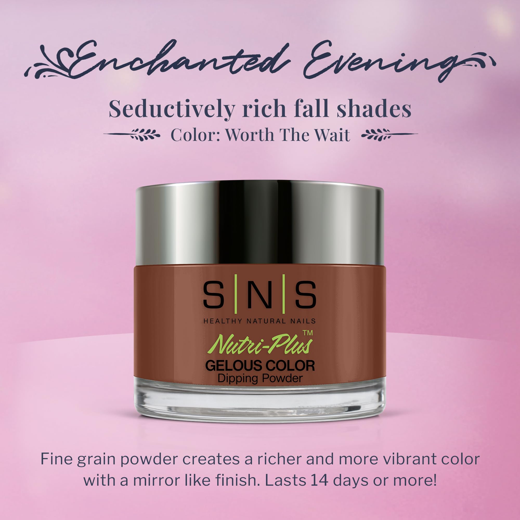 SNS Worth The Wait nails on hand show long-lasting color and salon-like shine