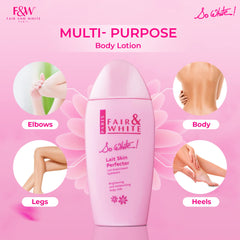 Dispensing So White lotion from the pump for even application.