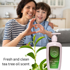 Soakness Tea Tree Hand Soap on sink for everyday comfort after chores