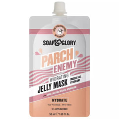 Soap & Glory Parch Enemy jelly mask jar shows ample hydration for dry skin
