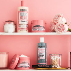 Soap & Glory packaging emphasizes an animal-free cleansing approach.