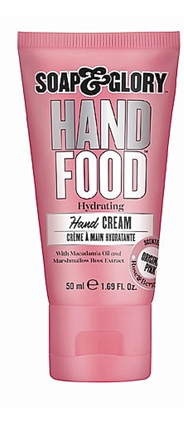 Soap & Glory hand cream texture close-up shows rich, non-greasy moisture