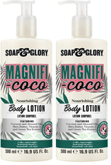 Soap & Glory Magnifi-Coco bottle front_showcasing coconut moisturizer for hydrated skin
