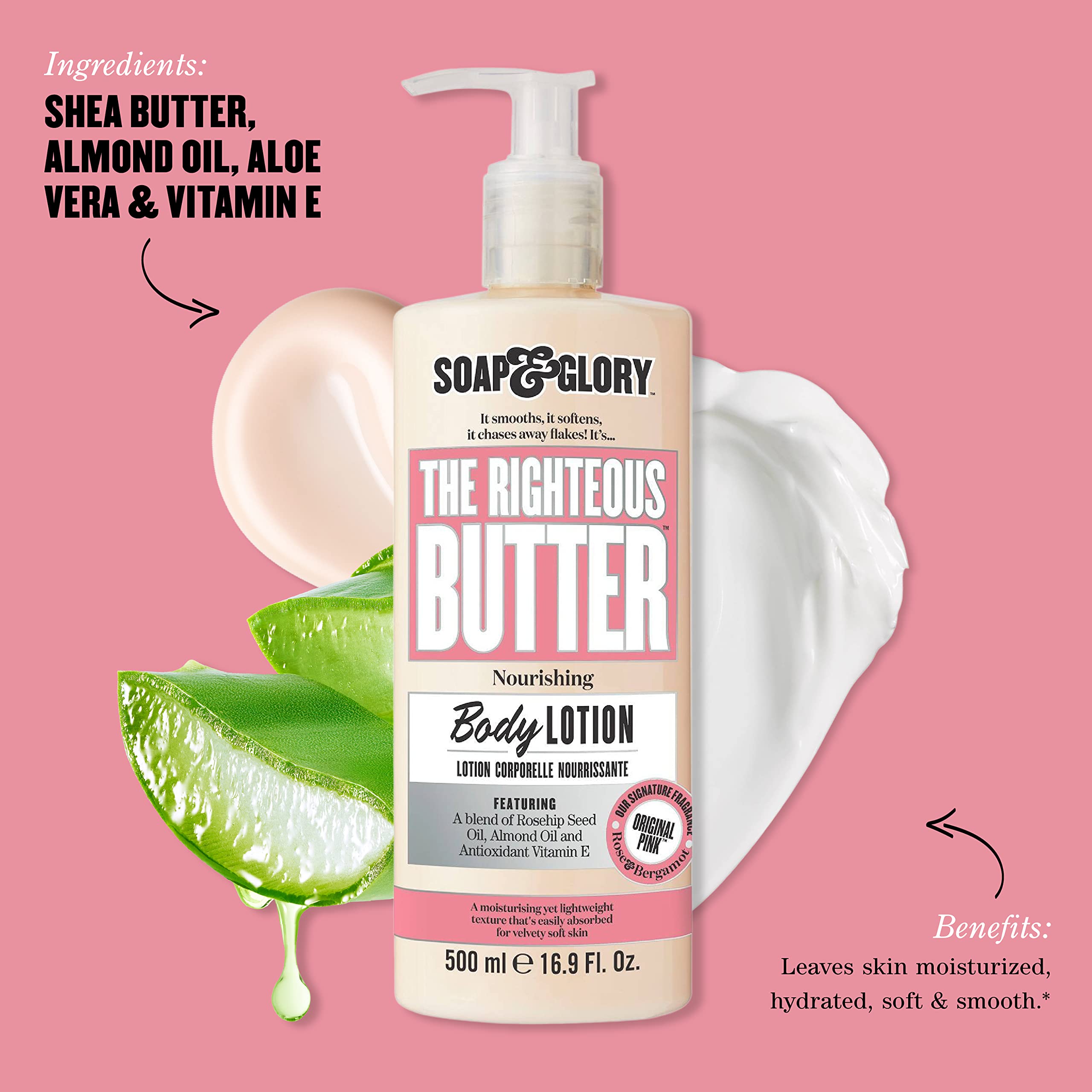 Soap & Glory Original Pink rose bergamot fragrance evokes floral scent during application