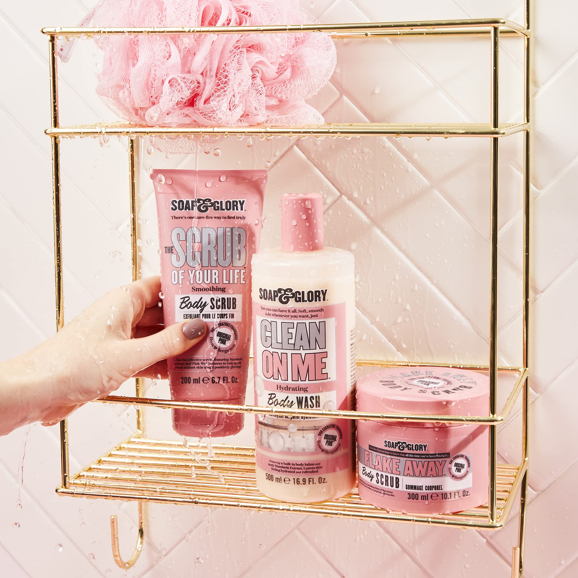 Lightweight creamy texture of Soap & Glory Original Pink Scrub Life for daily use