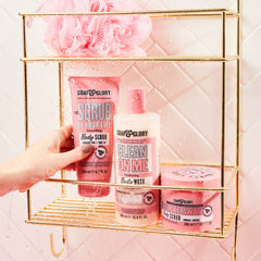 Lightweight creamy texture of Soap & Glory Original Pink Scrub Life for daily use