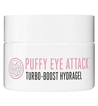 Soap & Glory Puffy Eye Attack Hydragel 14ml pack, cooling gel for refreshed eyes.