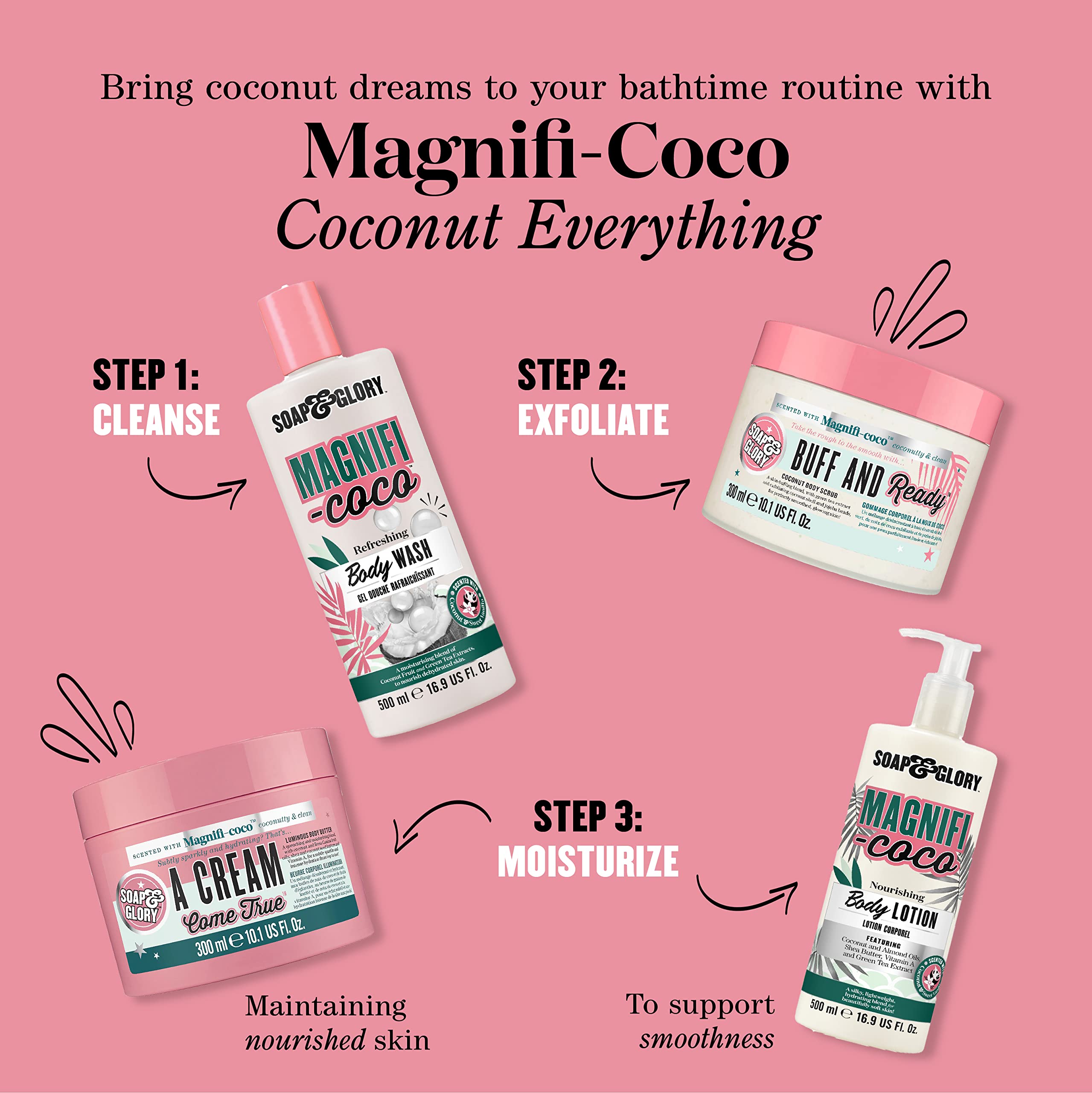 Soap & Glory Real Zing application on damp skin provides smooth cleanse.