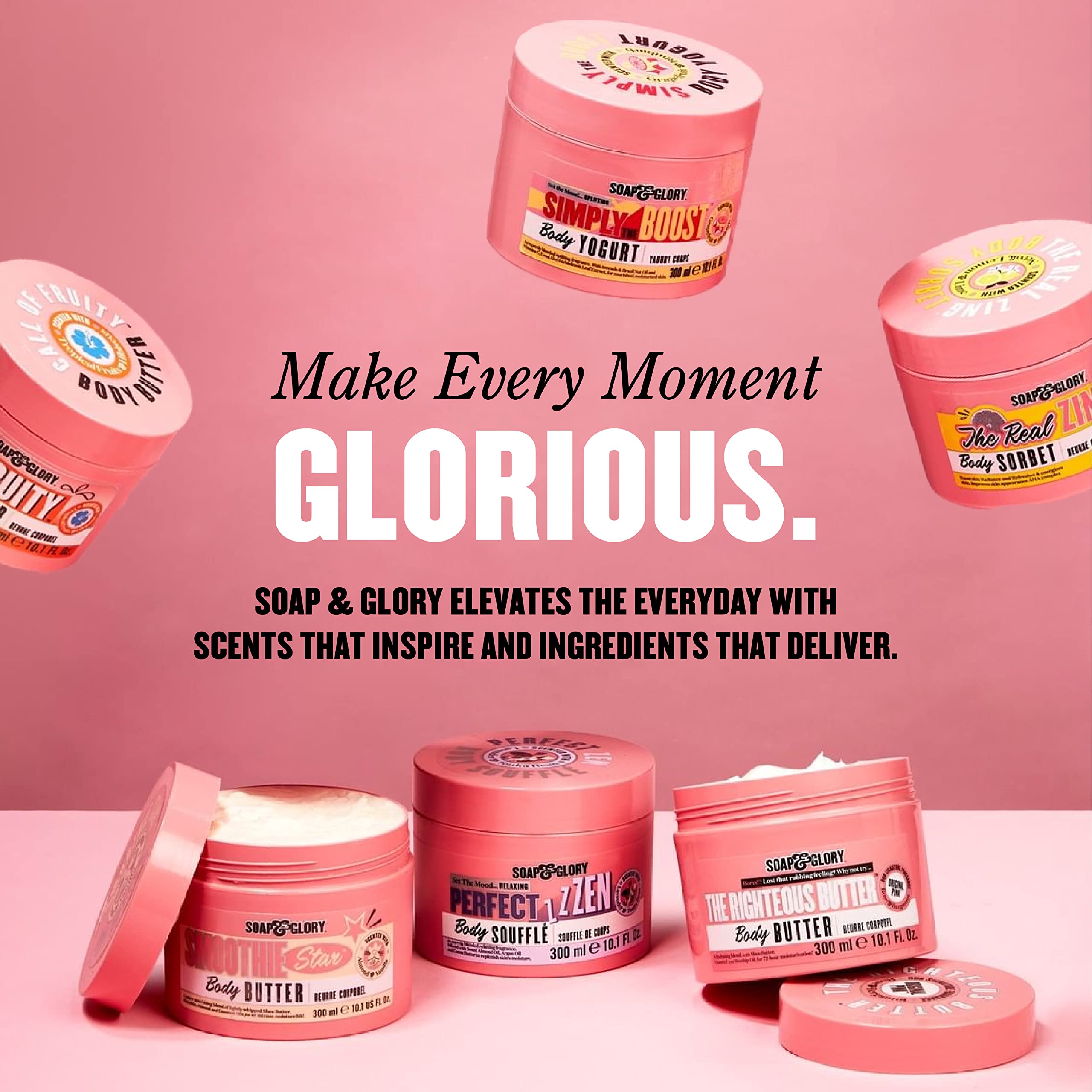 Soap & Glory Simply The Boost after shower routine suggesting daily hydration