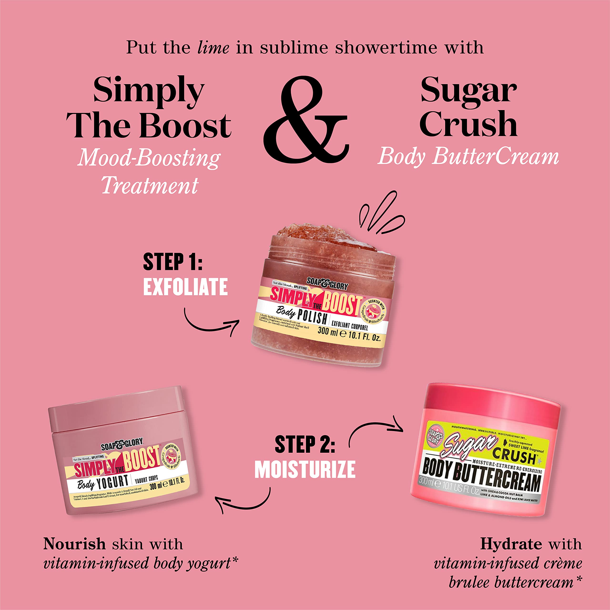 Soap & Glory Simply The Boost vitamins C and E scene signals skin nourishment