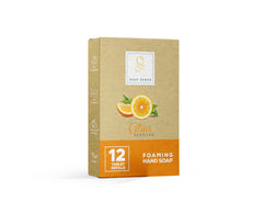 Soap Sense foaming hand soap tablets in a bottle showing citrus aroma and easy refills.