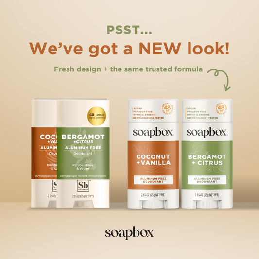 Soapbox Bergamot & Citrus deodorant stick, bright daily fragrance