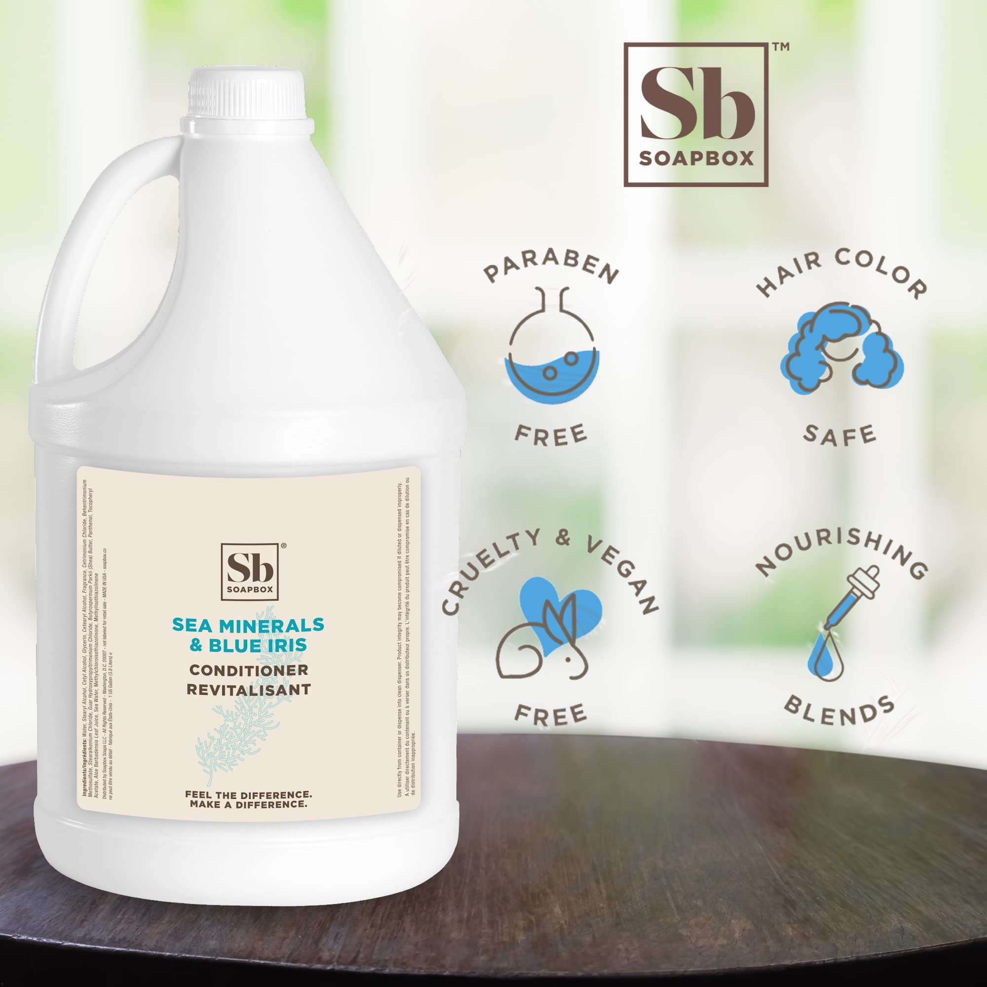 Soapbox conditioner bottle dispensing for easy home or professional use.