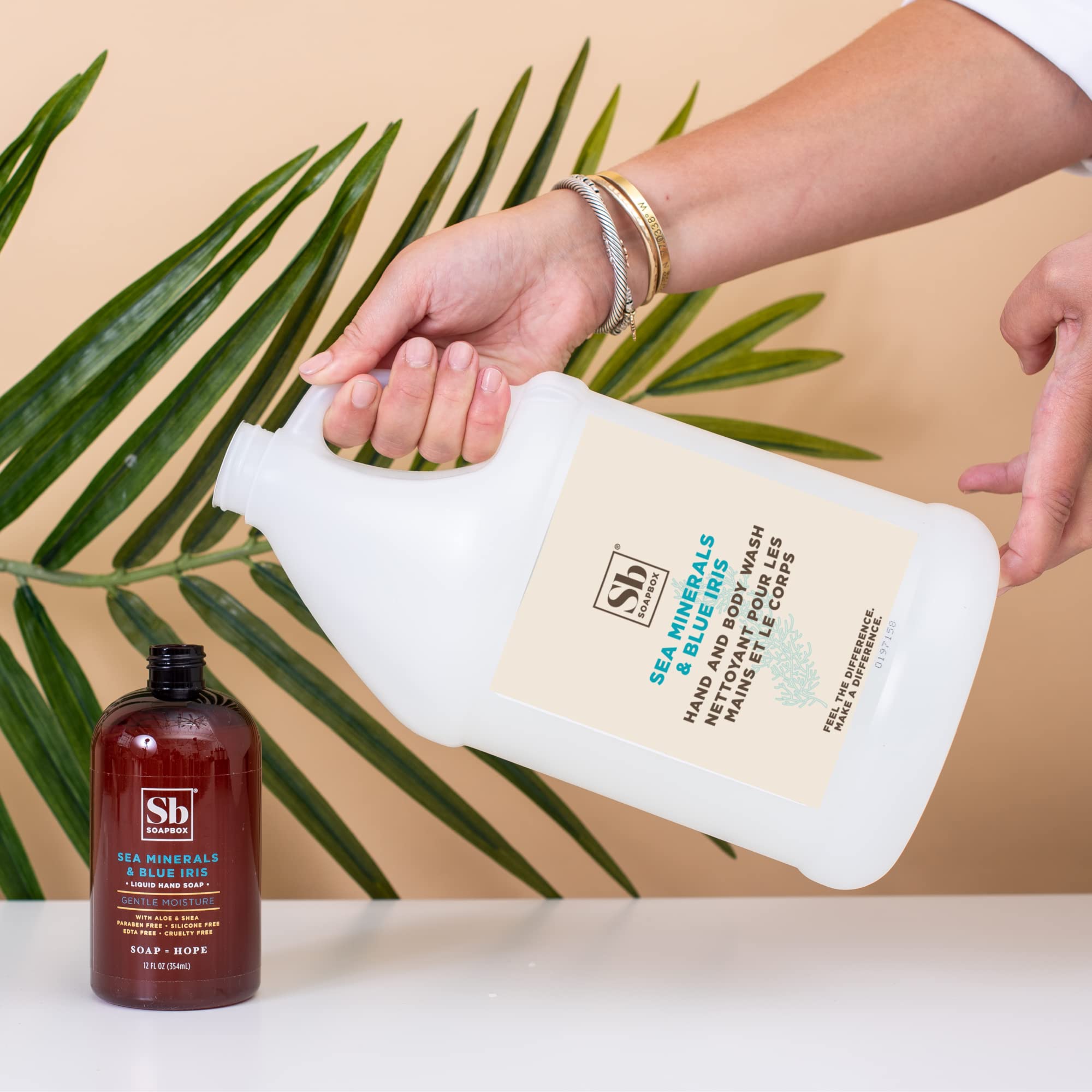 Soapbox hand soap foam close-up highlights creamy, moisturizing lather.