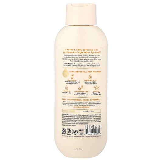 Soapbox Restoring Body Wash being poured to reveal creamy lather and softening hydration.