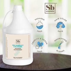 Lather close-up reveals rich foam from Soapbox Sea Minerals & Blue Iris