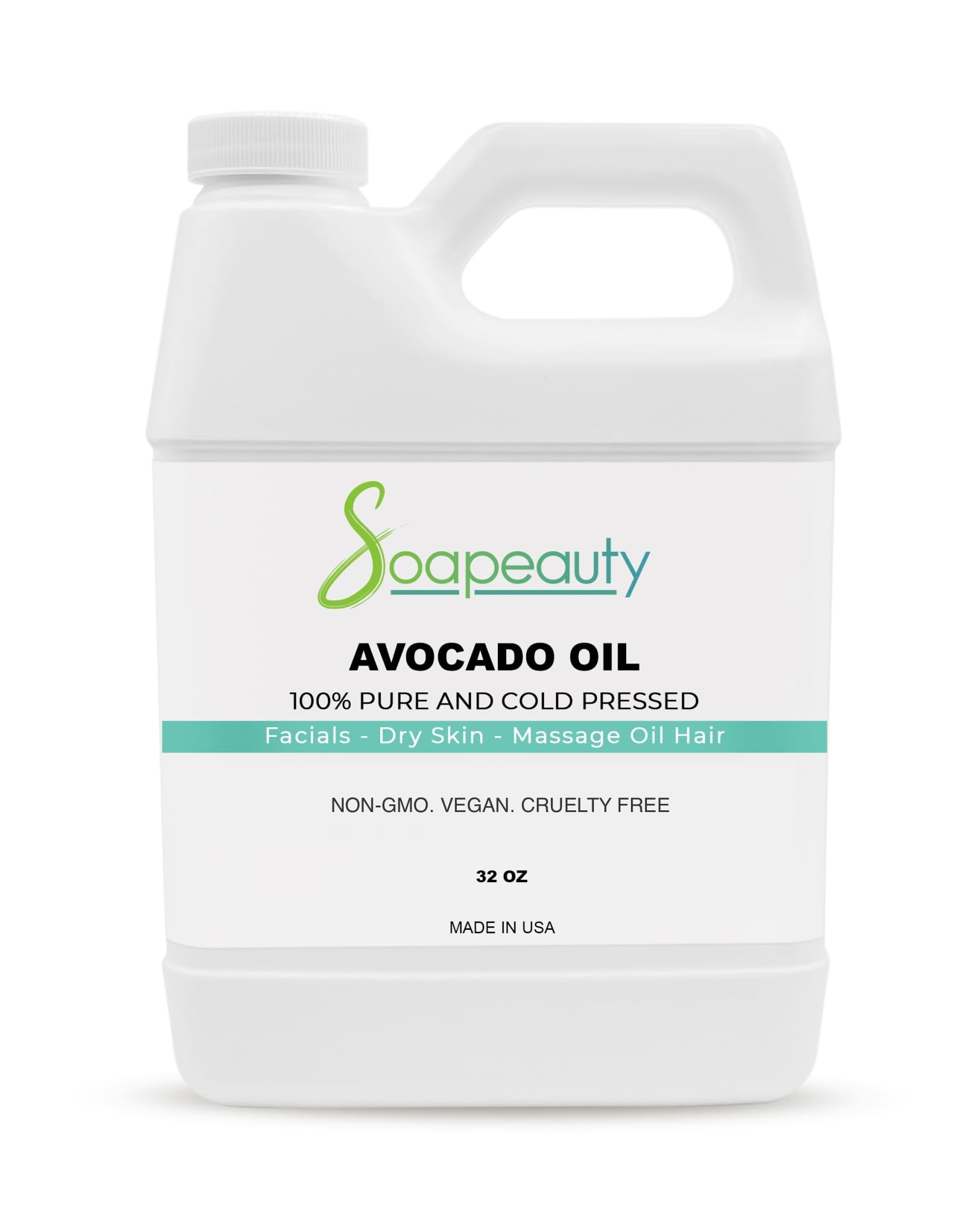 Soapeauty avocado oil bottle pour for skin hydration and hair nourishment.