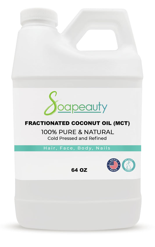 Soapeauty fractionated coconut oil bottle pour for easy skin care and hydration.
