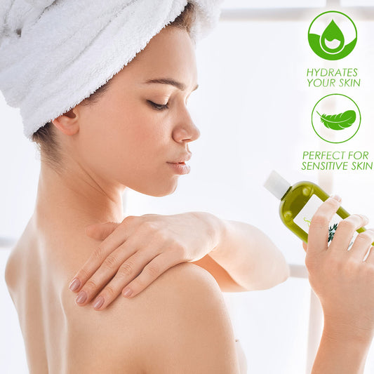 Soapeauty Hemp Seed Oil pour shows smooth texture for massage.