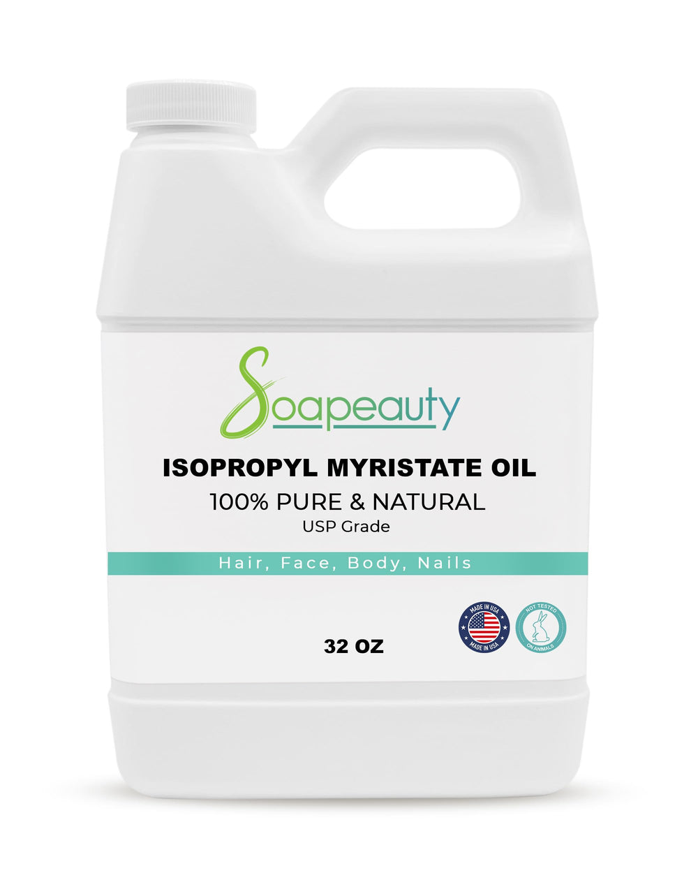 Soapeauty Isopropyl Myristate bottle pour delivers silky, non-greasy texture.