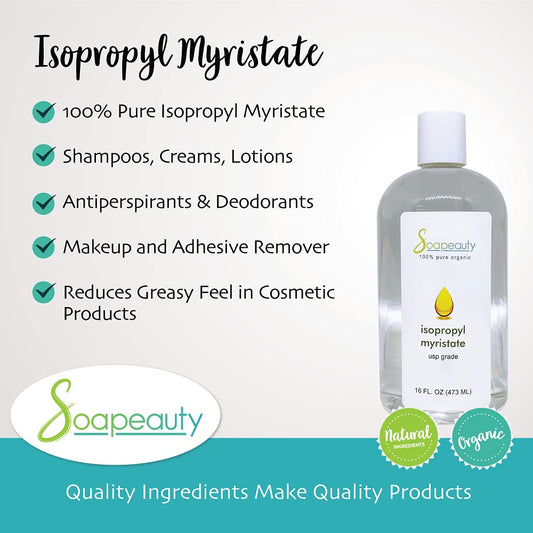 Soapeauty Isopropyl Myristate ingredients label highlighting solubilizer use
