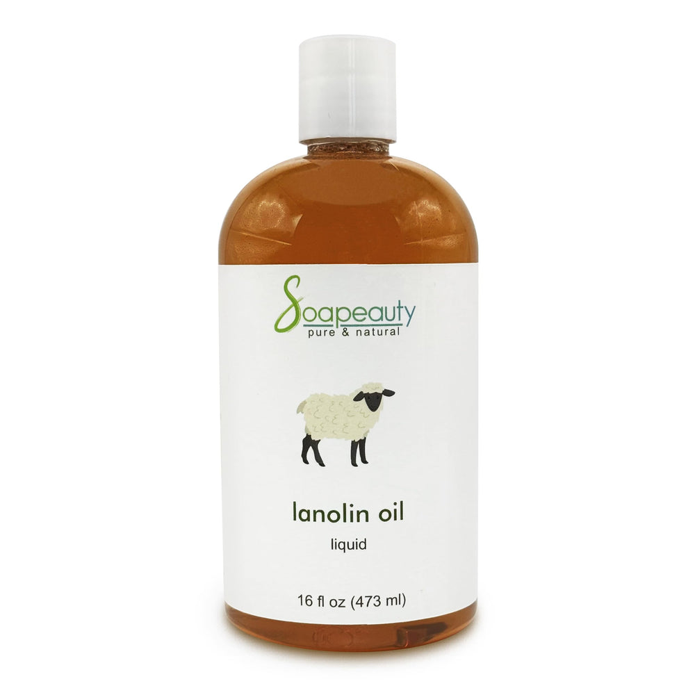 Soapeauty Lanolin Oil bottle shows pure, versatile moisturizer for skin, hair, and lips