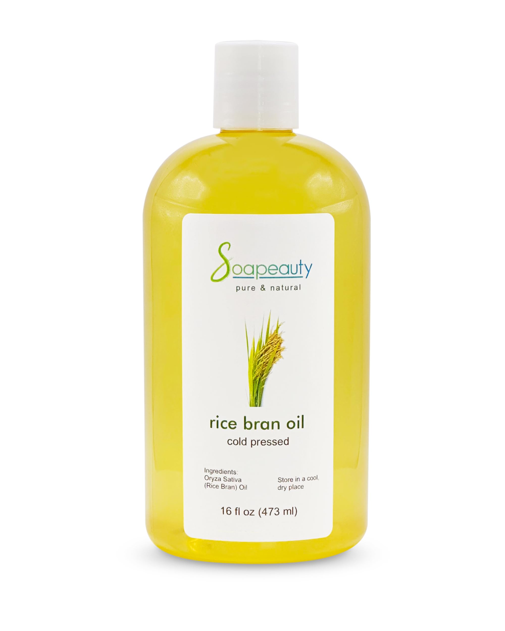 Soapeauty Rice Bran Oil bottle showcasing premium cold-pressed purity for massage and skin hydration