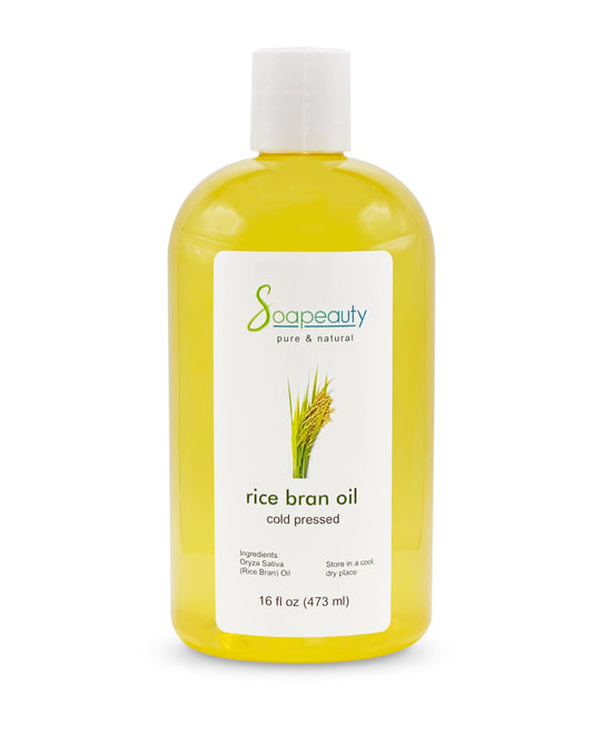 Soapeauty Rice Bran Oil bottle showcasing premium cold-pressed purity for massage and skin hydration