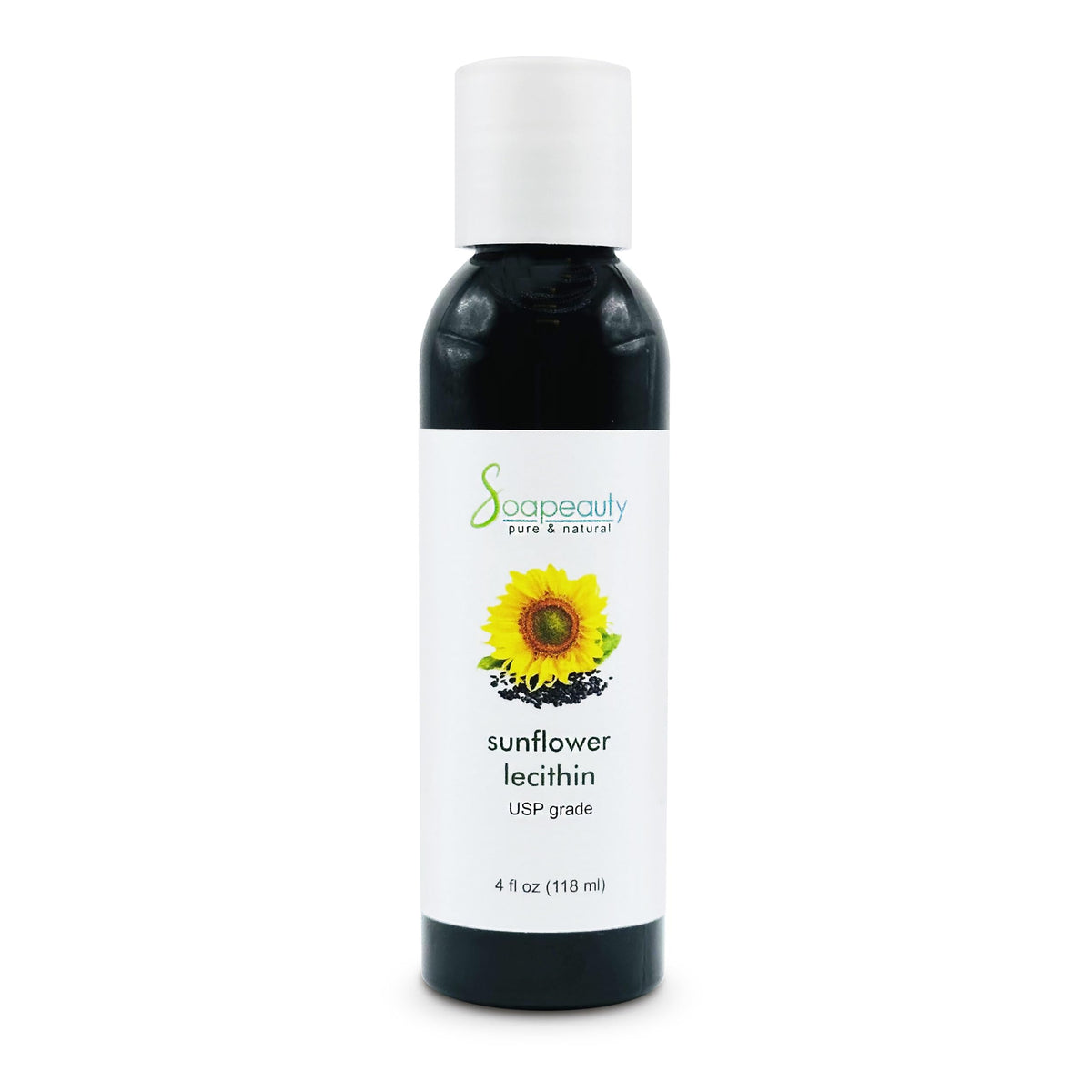 Soapeauty Sunflower Lecithin Liquid Oil bottle showing a pure, additive-free cosmetic ingredient.