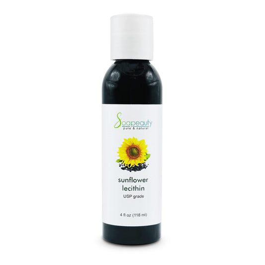 Soapeauty Sunflower Lecithin Liquid Oil bottle showing a pure, additive-free cosmetic ingredient.
