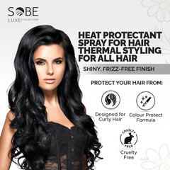 SOBE LUXE COLLECTION frizz-free shine finish delivers smooth, glossy results after styling.